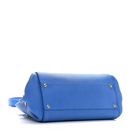 Salvatore Ferragamo Grained Calfskin Sofia Satchel Blue 3 of 8