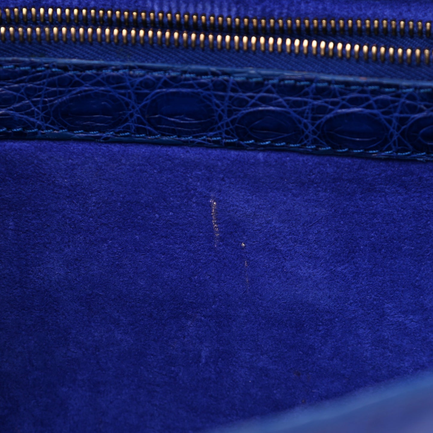 Crocodile Foldover Clutch Cobalt