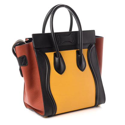 Celine Baby Grained Calfskin Micro Tri-Color Luggage Yellow 3 of 9