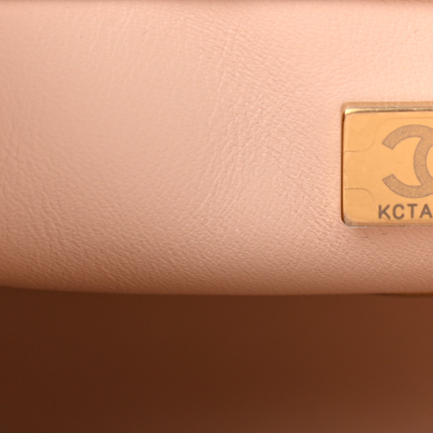 Lambskin Quilted Mini Rectangular Pearl Crush Flap Light Beige