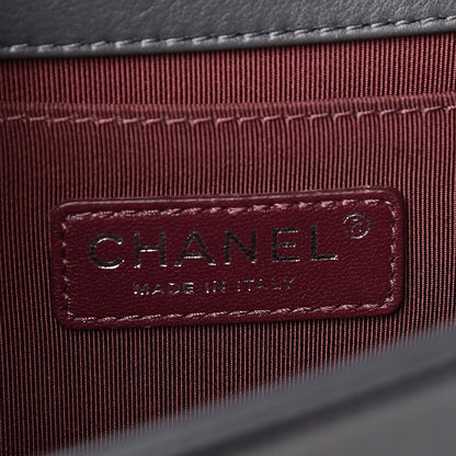Chanel Calfskin Chevron Quilted Medium Boy Flap Grey 8 of 11