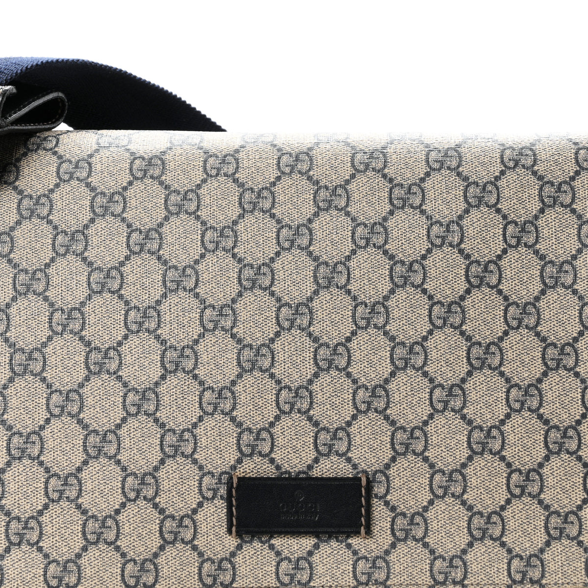 Gucci GG Supreme Monogram Selleria Calfskin Messenger Diaper Bag Navy 14 of 21