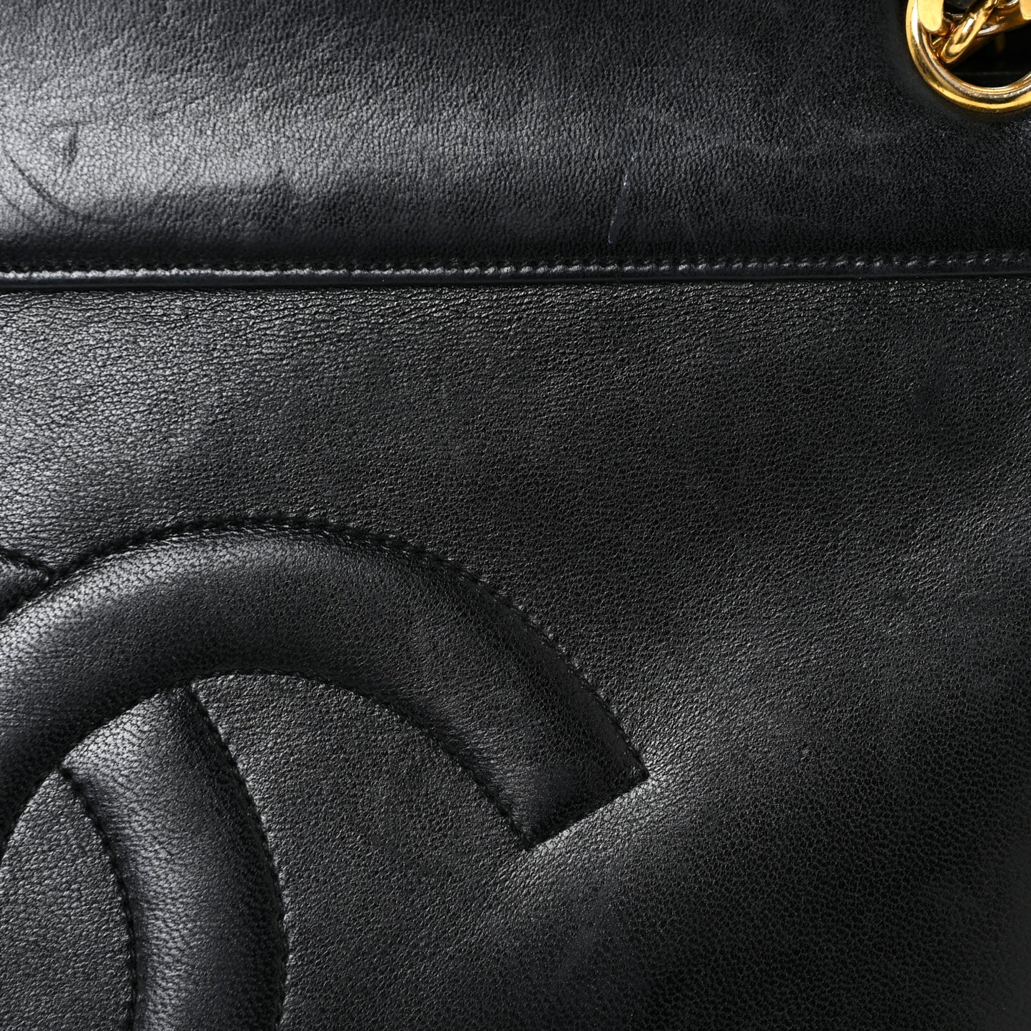 Lambskin CC Shopping Tote Black
