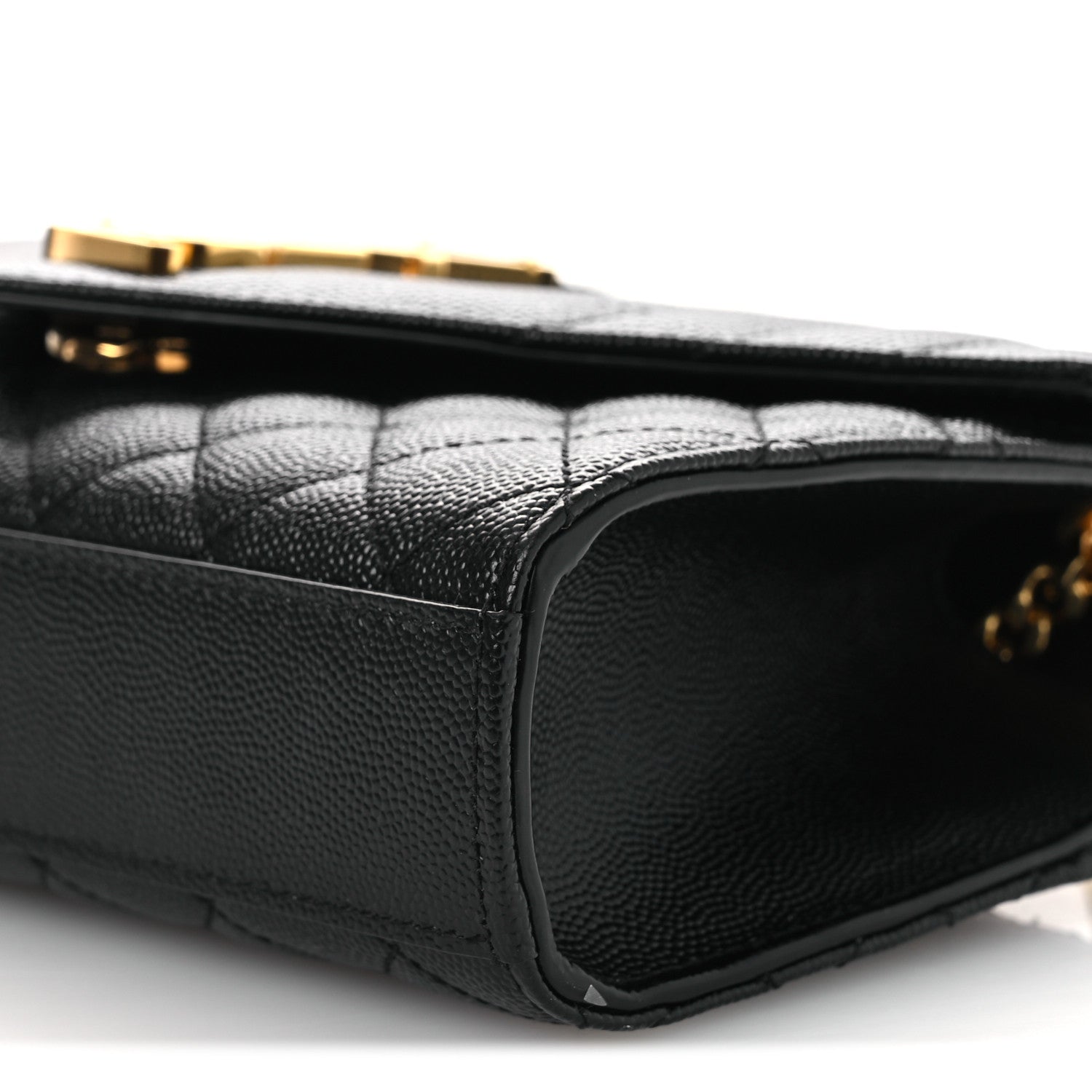 Saint Laurent Grain De Poudre Textured Mixed Matelasse Triquilt Small Monogram Satchel Black 9 of 9
