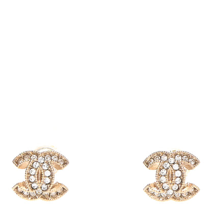 Chanel Crystal CC Earrings Gold 1 of 5