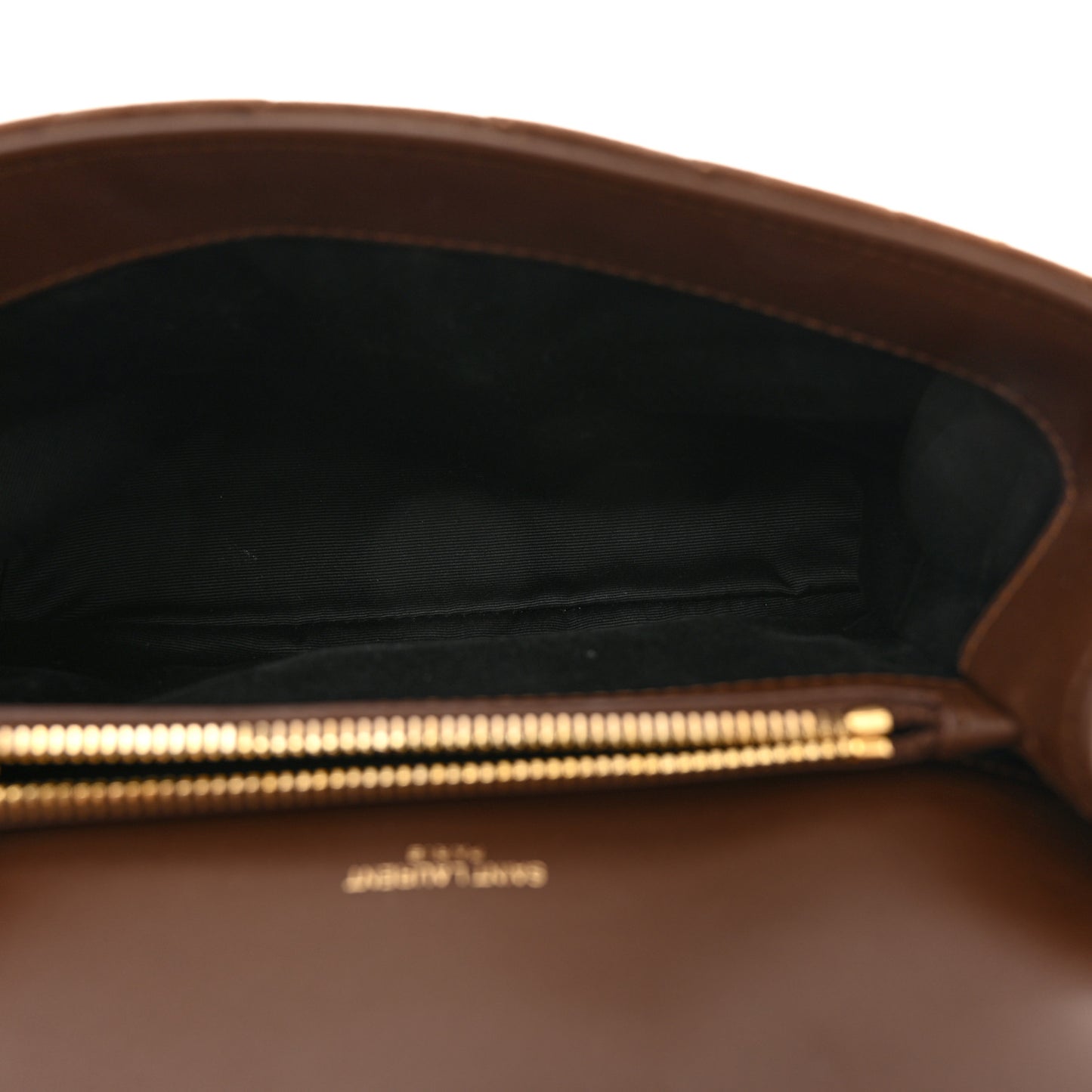Suede Matelasse Chevron Monogram Medium College Bag Bark Brown
