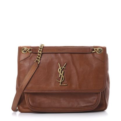Saint Laurent Calfskin Monogram Medium Niki Chain Satchel Cognac 1 of 15