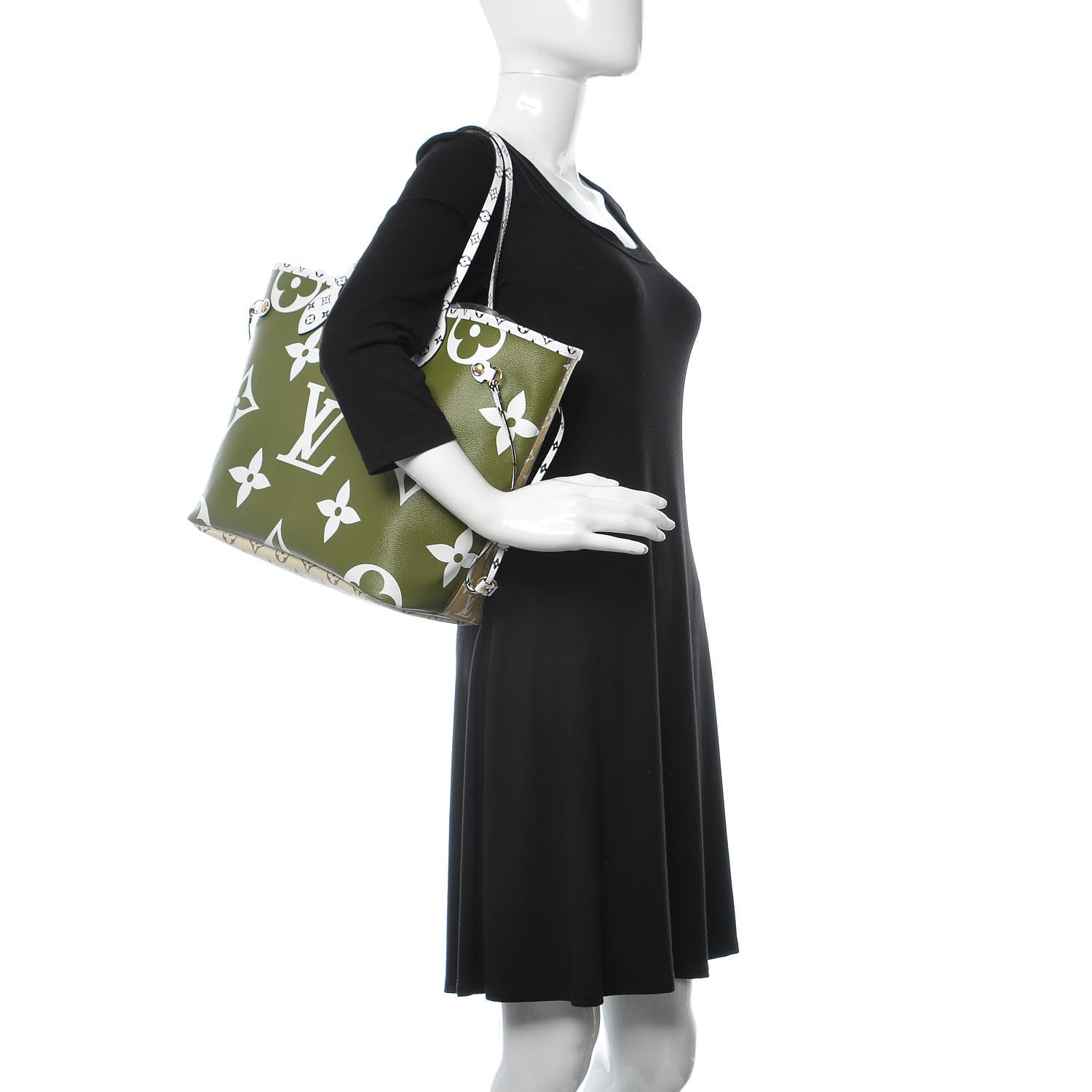 Louis Vuitton Monogram Giant Neverfull MM Kaki 5 of 13
