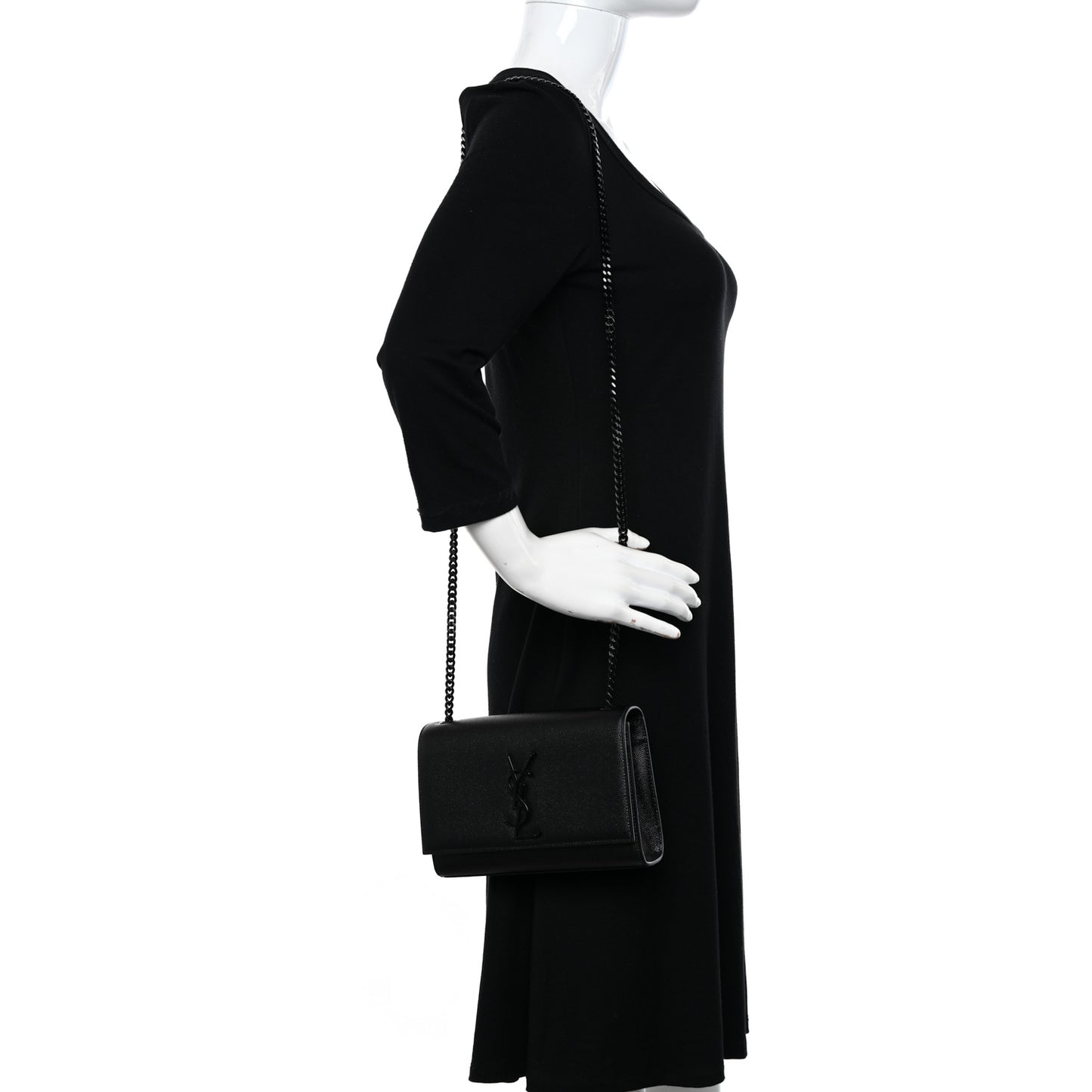 Grain De Poudre Small Monogram Monochrome Kate Satchel Black