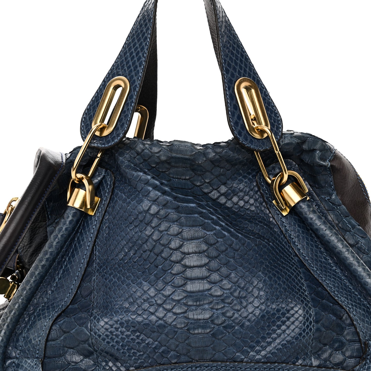 Chloe Snakeskin Medium Paraty Navy 7 of 9