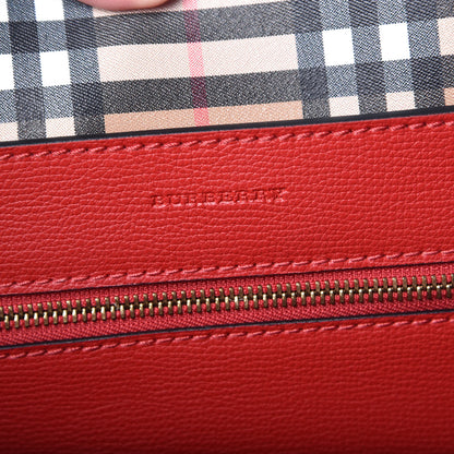 Burberry Calfskin Crest Embossed Small Tote Rust Red 6 of 10
