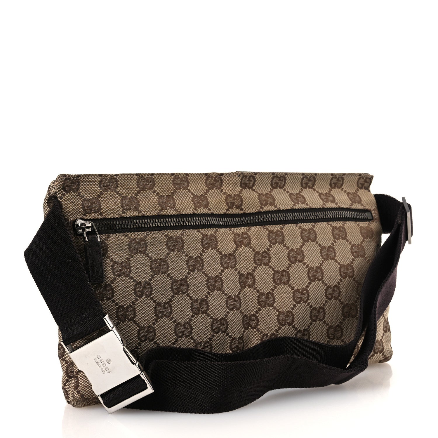 Gucci GG Monogram Double Pocket Belt Bag Dark Brown 3 of 13