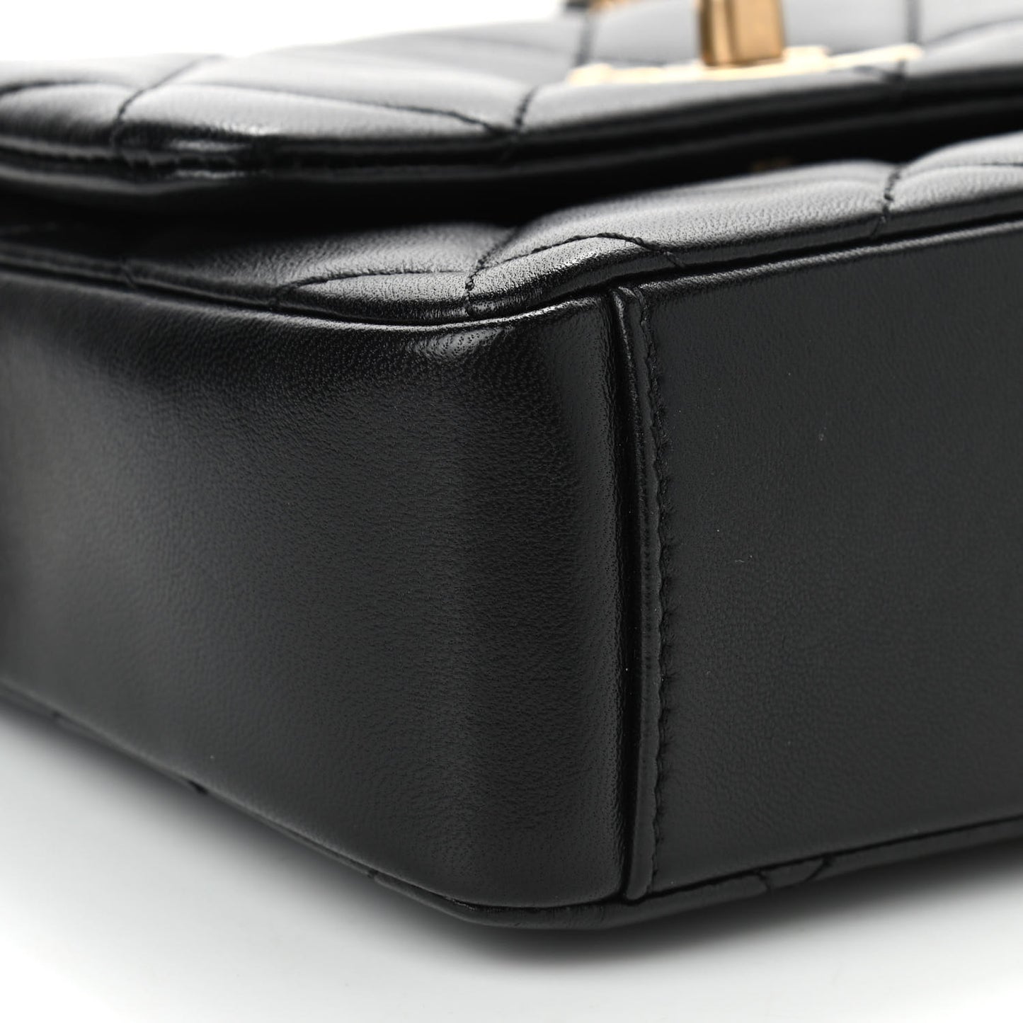 Lambskin Quilted Mini Side Note Flap Black