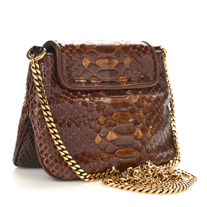Gucci Snakeskin Small 1973 Chain Shoulder Bag Brown 2 of 10