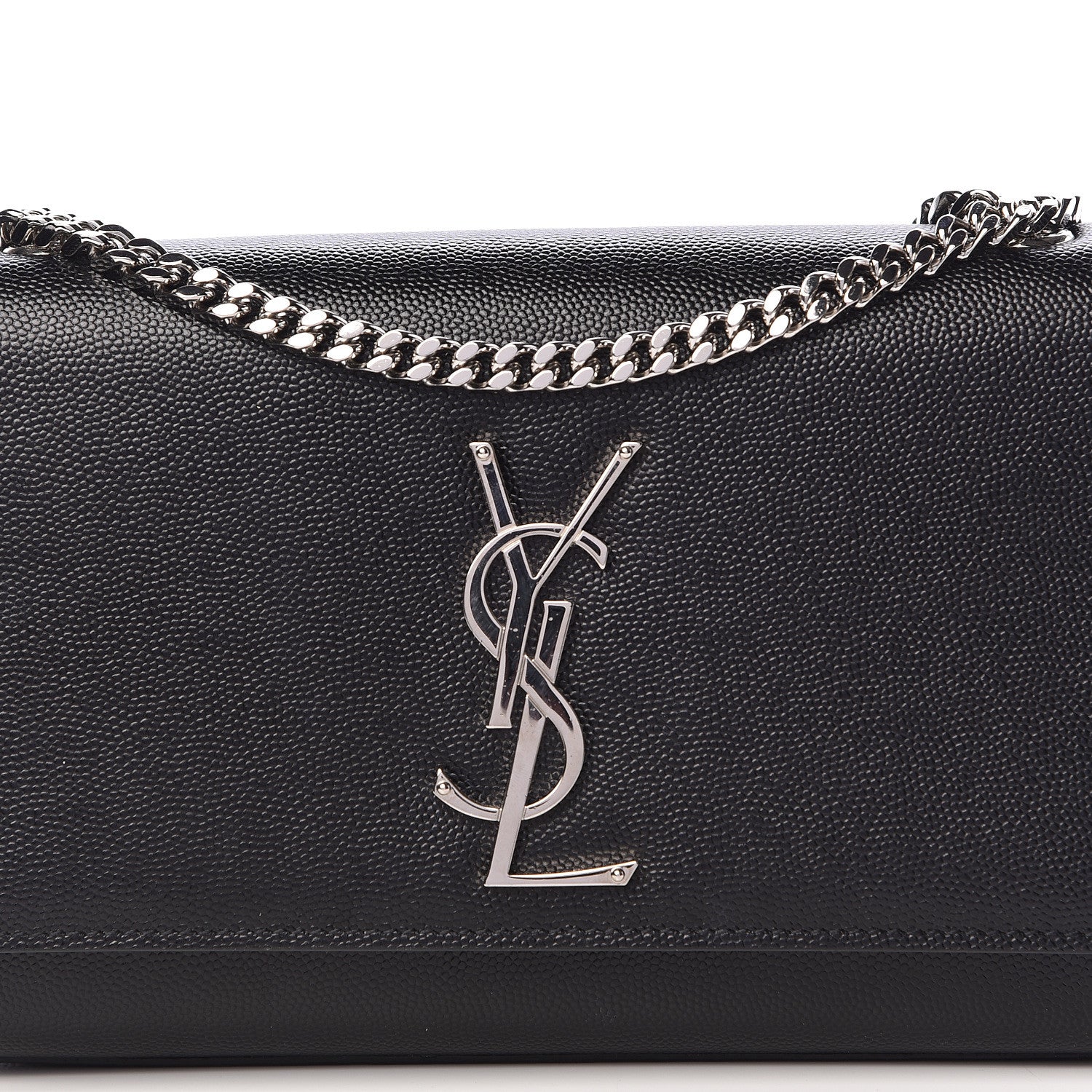 Saint Laurent Grain De Poudre Small Monogram Kate Satchel Black 10 of 10