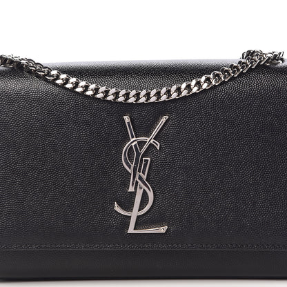 Saint Laurent Grain De Poudre Small Monogram Kate Satchel Black 10 of 10