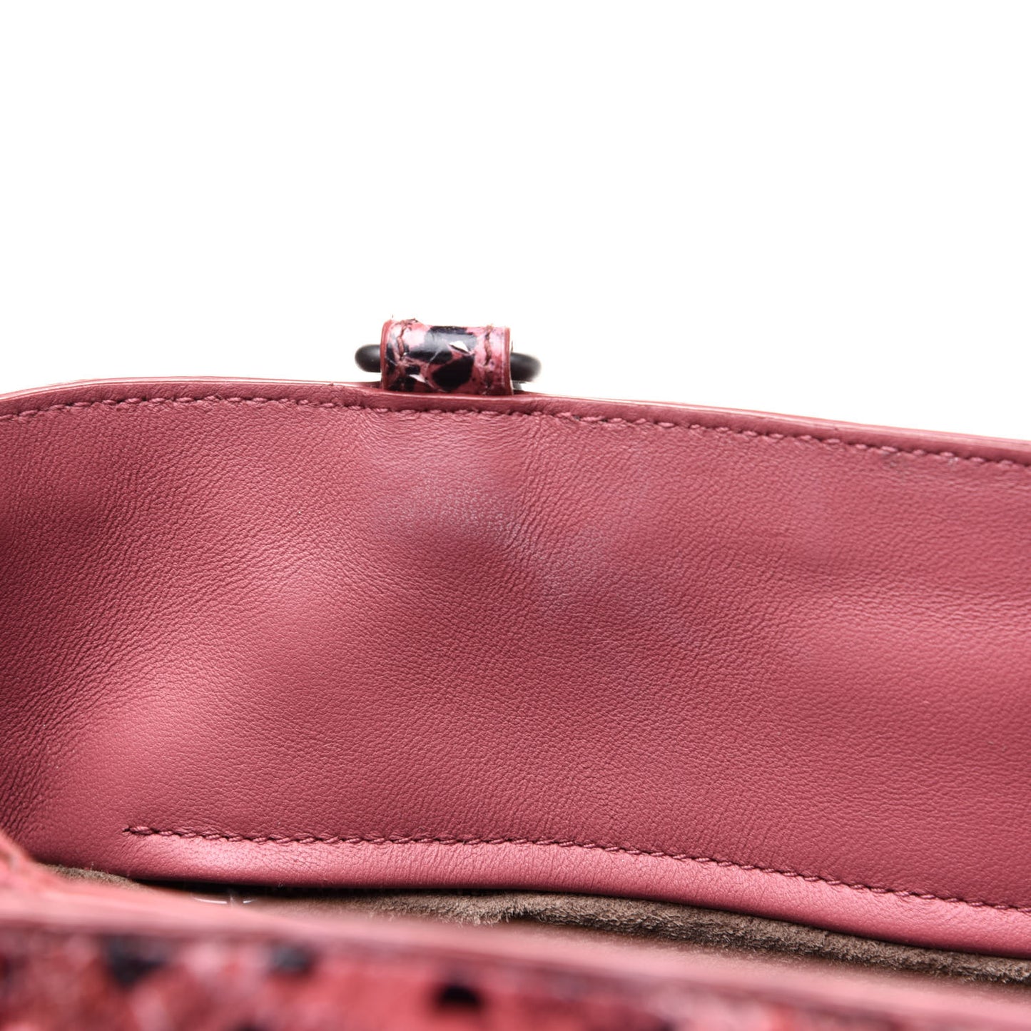 Nappa Intrecciato Snakeskin Large Flow Wave Tote Red