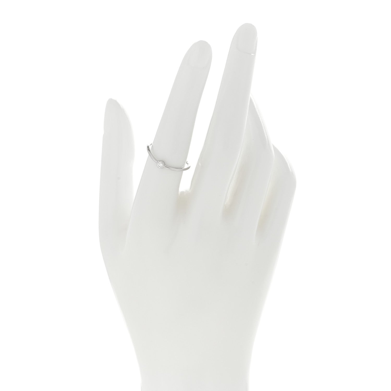 Tiffany Platinum Diamond Elsa Peretti Single-Row Wave Ring 54 7 2 of 5