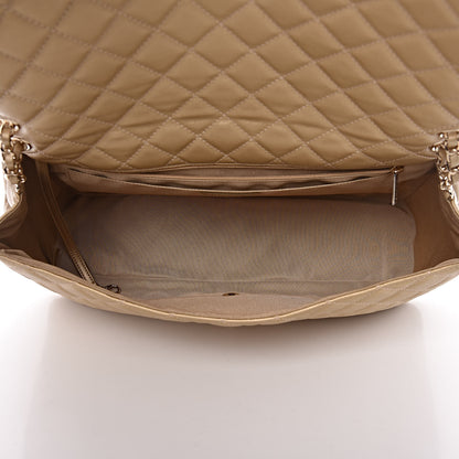 Chanel Metallic Calfskin Quilted Small XXL Travel Flap Bag Gold 5 of 10