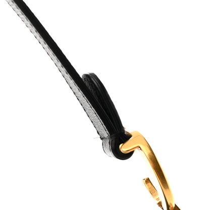 Christian Dior Grained Calfskin Mini Saddle Bag With Strap Black 10 of 10