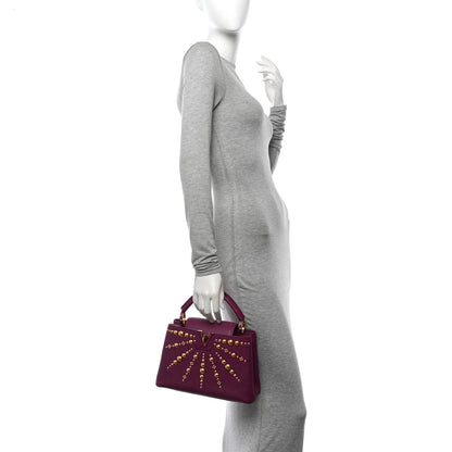 Louis Vuitton Taurillon Studded Sol Capucines BB Magenta 2 of 12