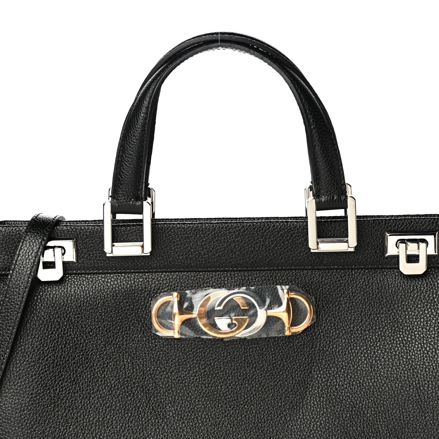 Gucci Grainy Calfskin Medium Zumi Top Handle Bag Black 8 of 12