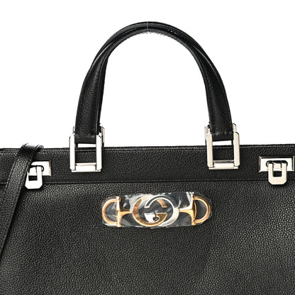Gucci Grainy Calfskin Medium Zumi Top Handle Bag Black 8 of 12