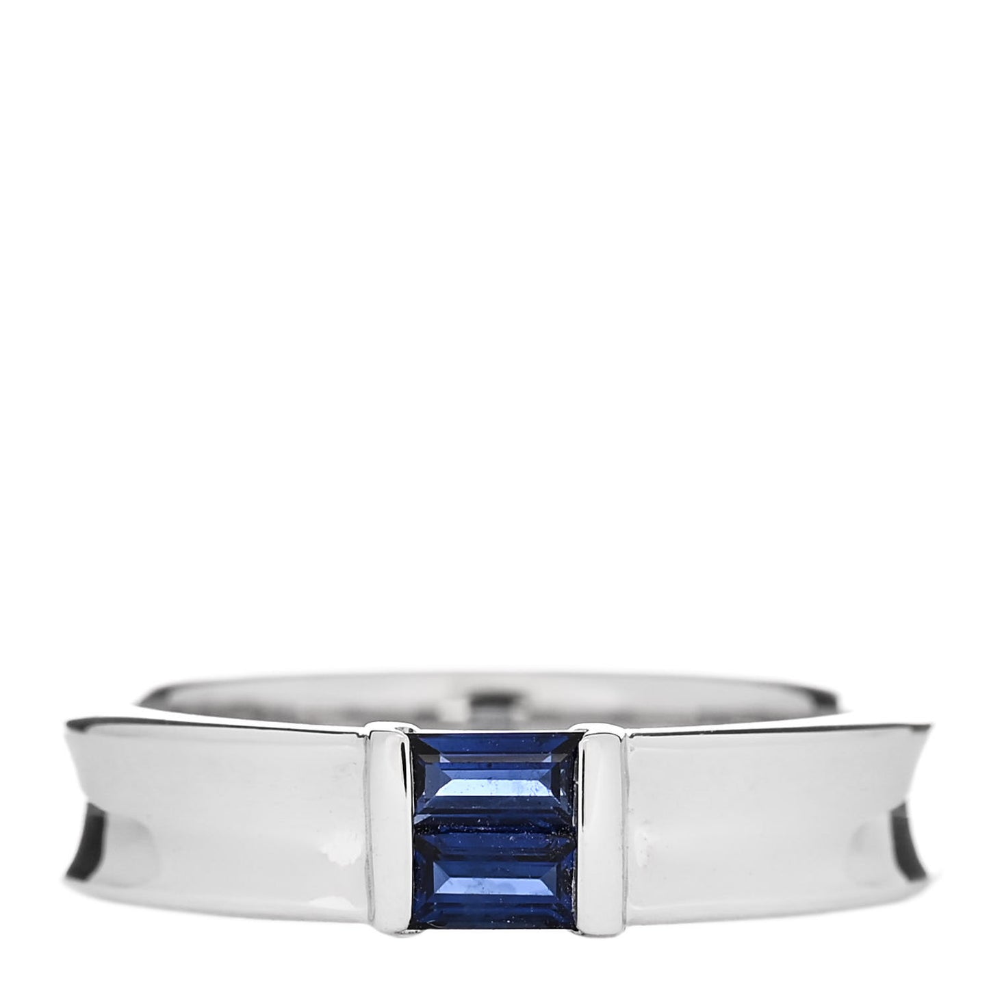 18K White Gold Blue Sapphire Stacking Ring 51 5.75