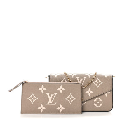 Louis Vuitton Empreinte Monogram Giant Felicie Pochette Tourterelle Creme 3 of 10