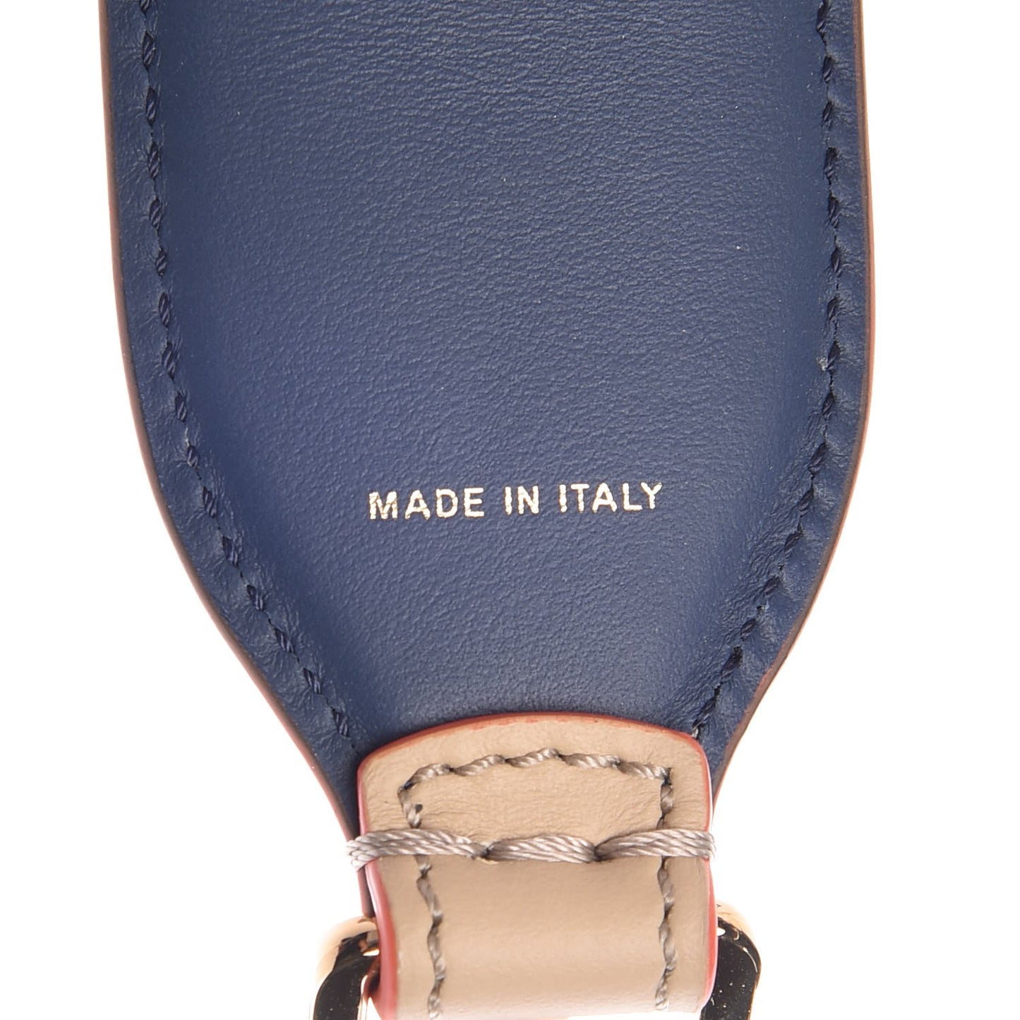 Vitello Century Plexiglass Bi-Color Studded Strap You Amido Blu Scuro