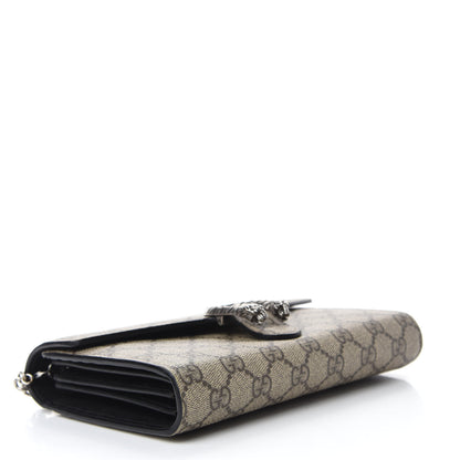 Gucci GG Supreme Monogram Mini Dionysus Chain Wallet Beige Black 4 of 10