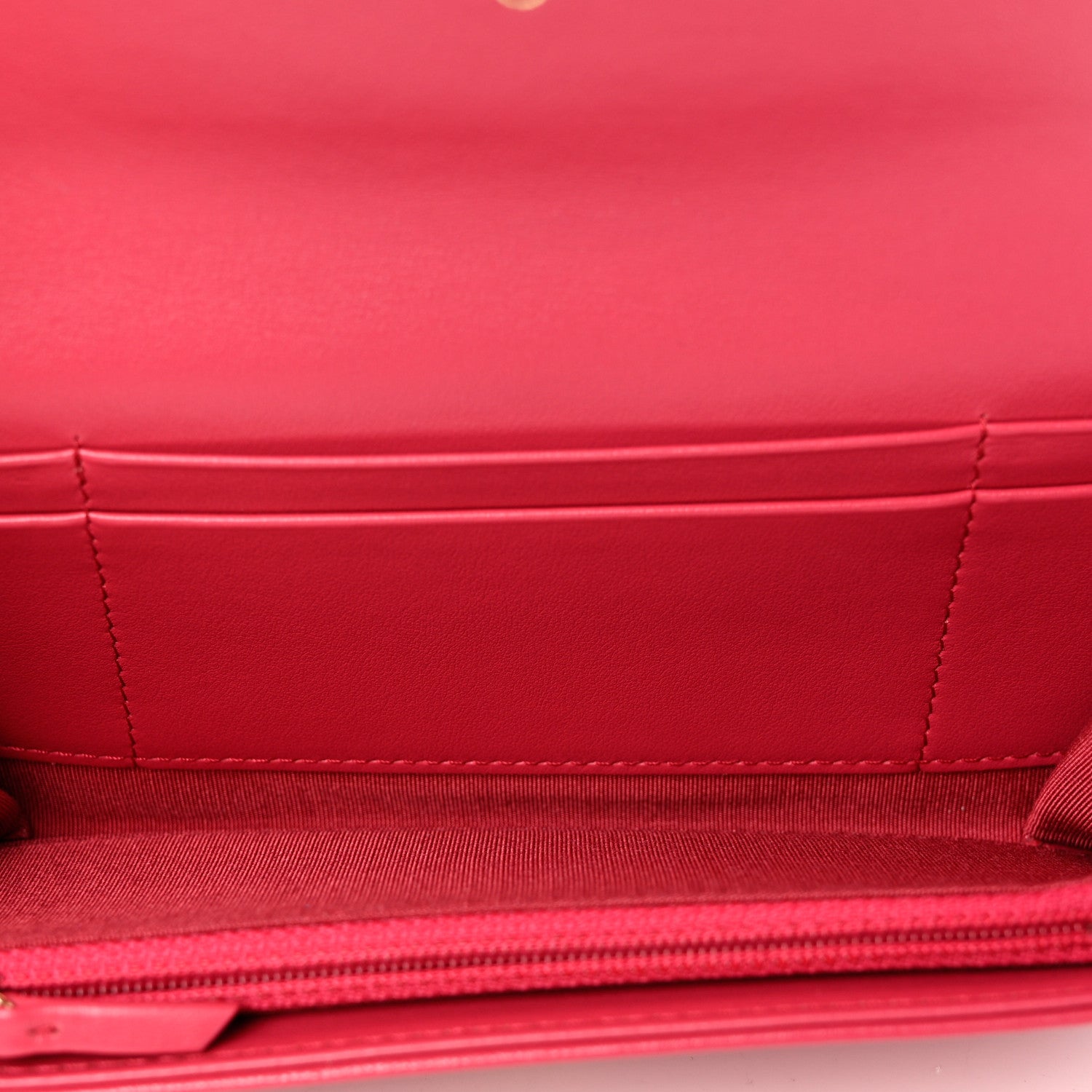 Chanel Shiny Goatskin Quilted Chanel 19 Flap Wallet Dark Pink 5 of 9