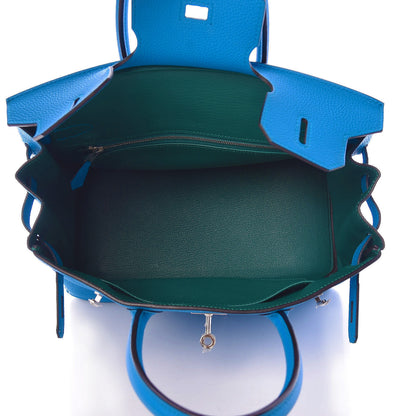 Hermes Togo Birkin 30 Bleu Zanzibar Malachite 7 of 15