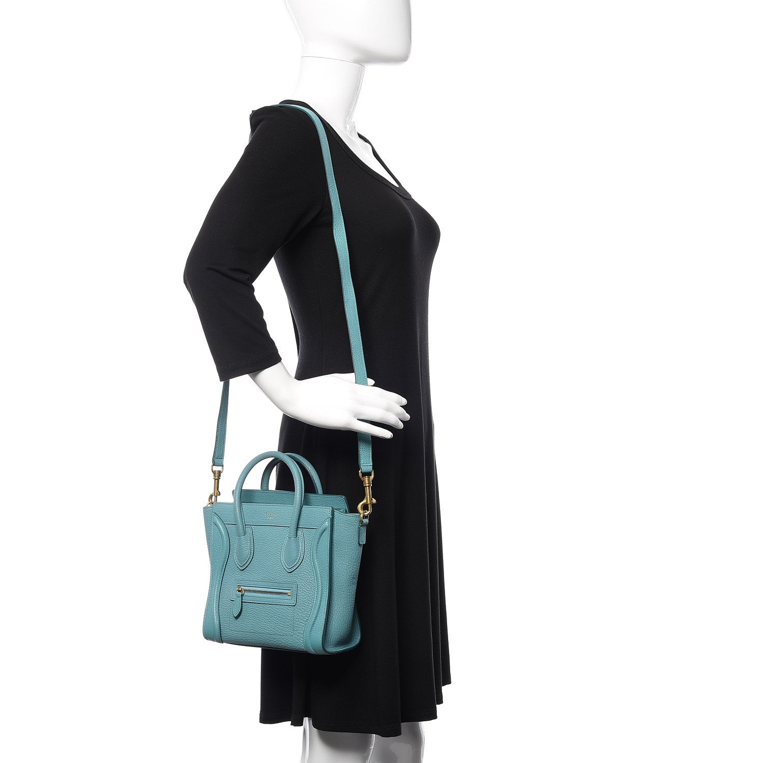 Celine Goatskin Nano Luggage Antarctic 2 of 8