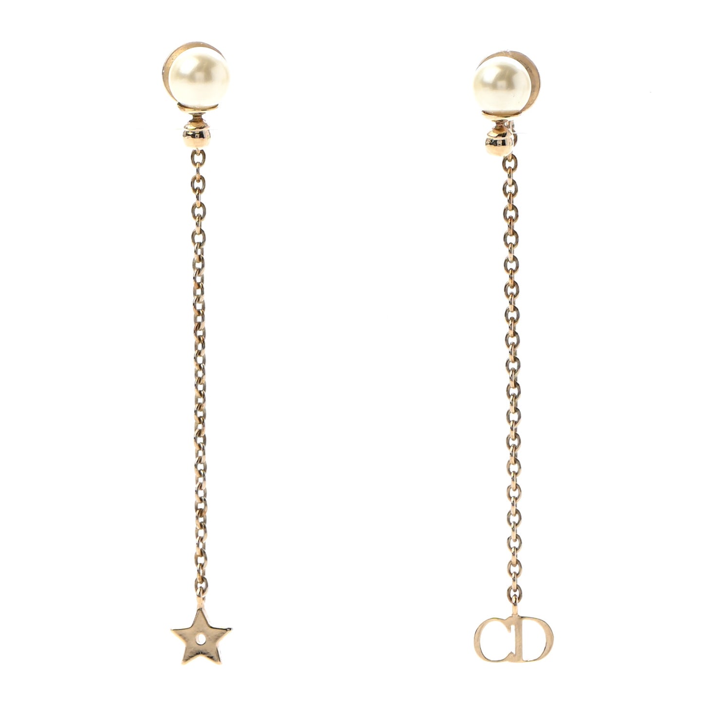 Pearl La Petite Tribale Dangle Chain Earrings Gold