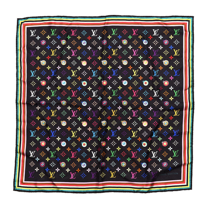 Louis Vuitton Silk Multicolor Eye Love Scarf Black 1 of 4