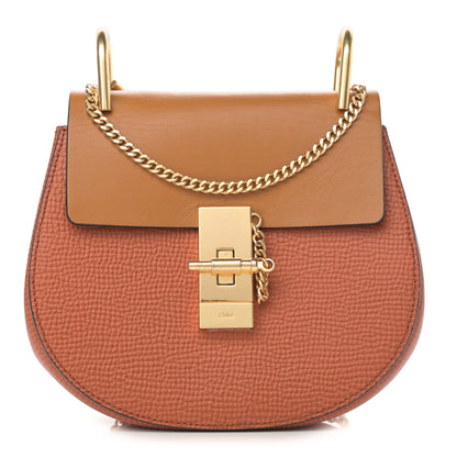 Chloe Grained Calfskin Lambskin Bi-Color Drew Shoulder Bag Orange Mustard 1 of 13