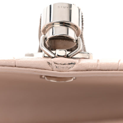 Saint Laurent Calfskin Crocodile Embossed Kate Monogram Tassel Chain Wallet Marble Pink 10 of 12
