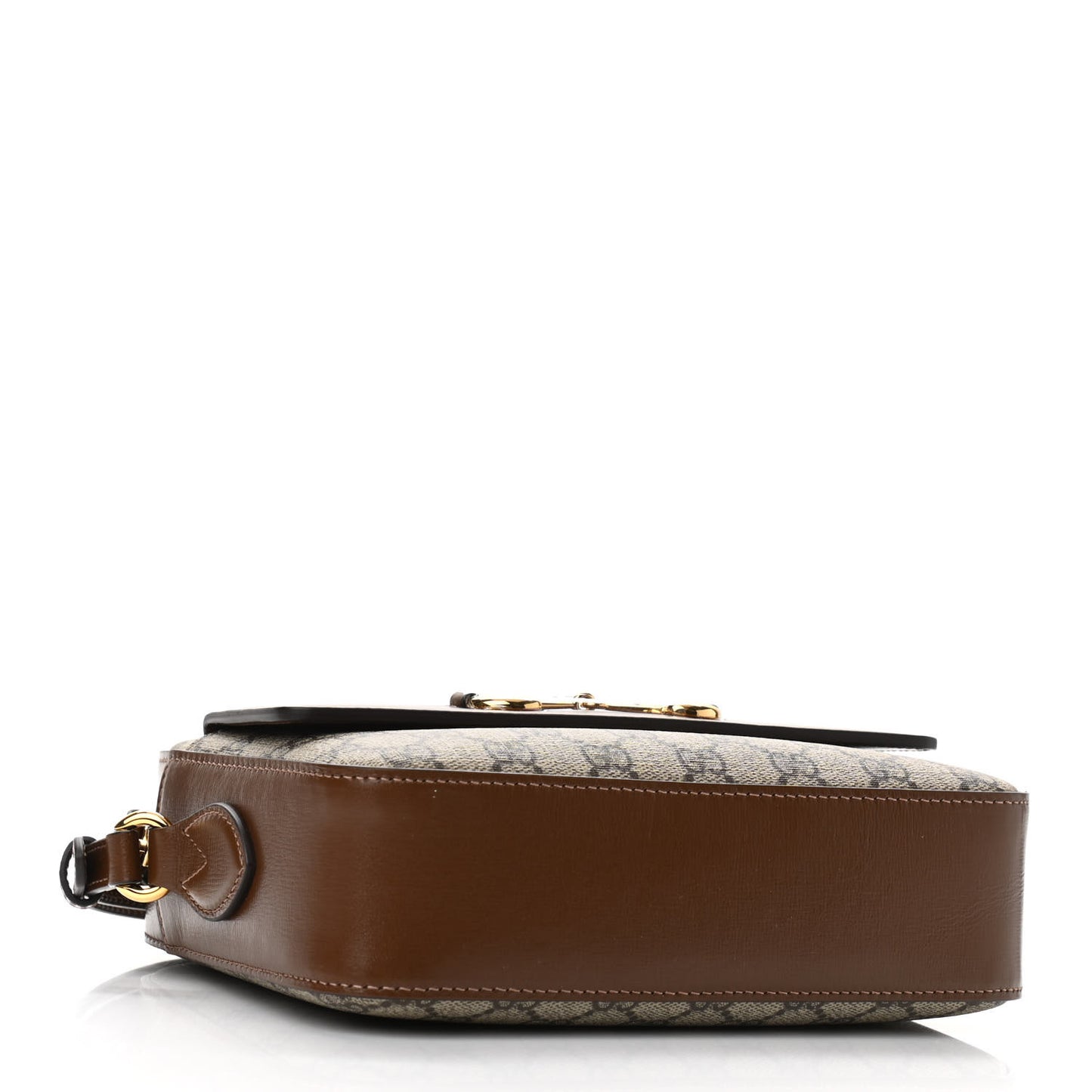 GG Supreme Monogram Small Horsebit 1955 Shoulder Bag Beige Brown Sugar