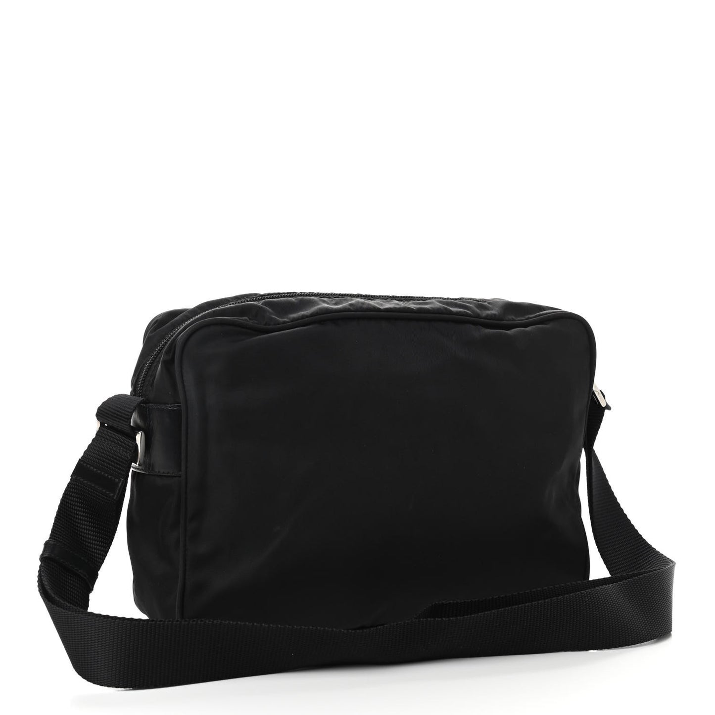 Nylon Tessuto Messenger Bag Black