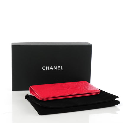 Chanel Caviar Timeless CC Yen Wallet Dark Pink 8 of 22