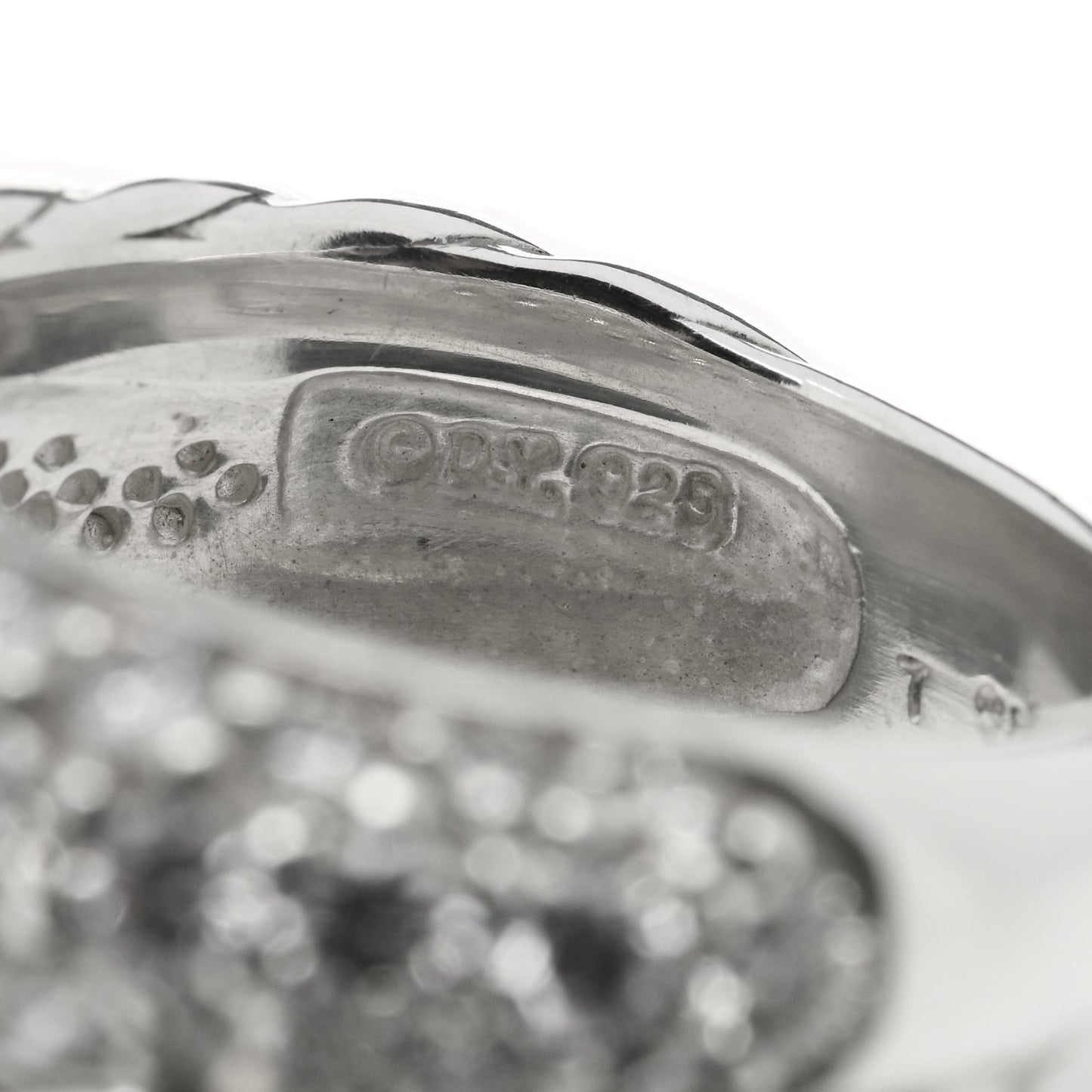 Sterling Silver Diamond Thoroughbred Cable Wrap Ring 50 5.5