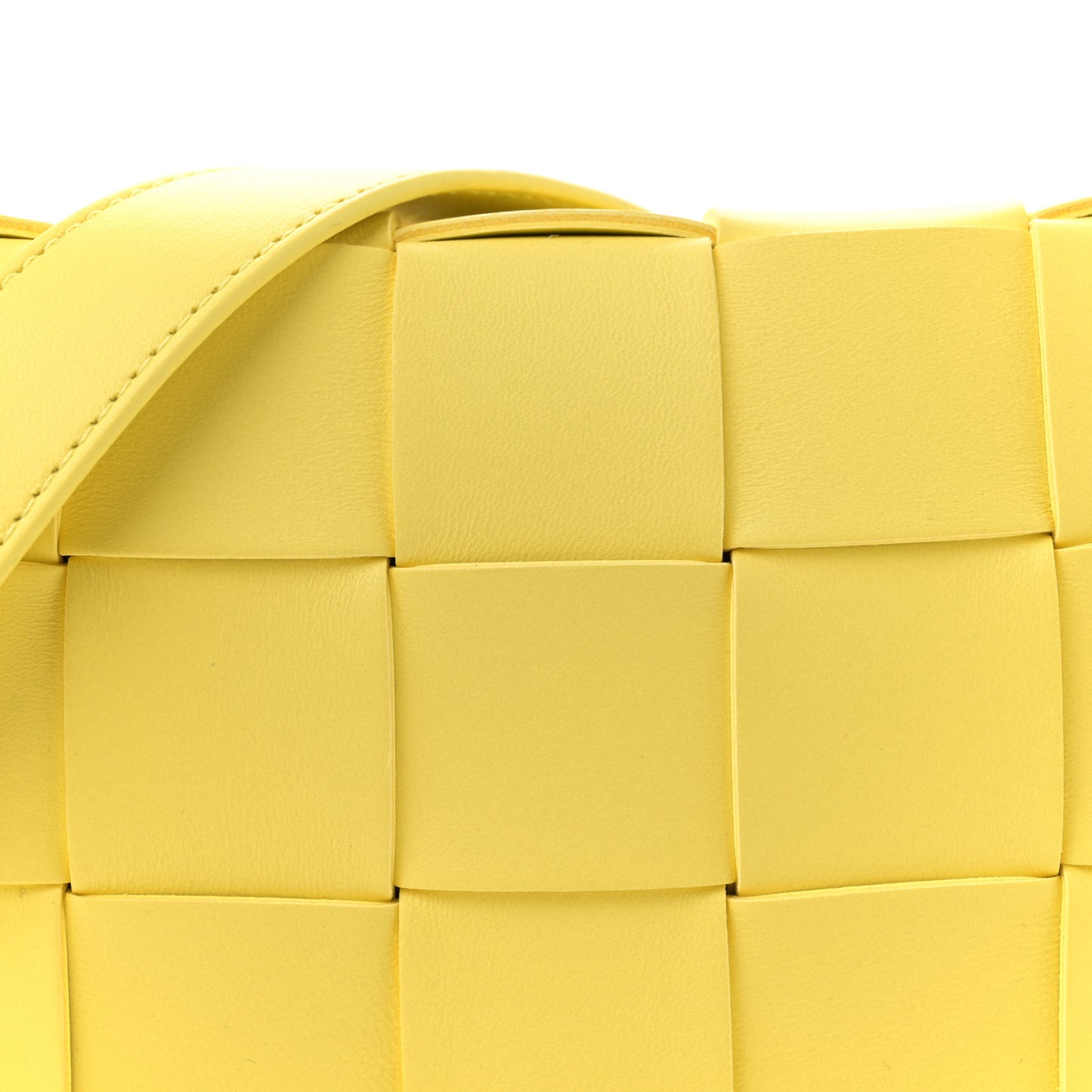 Lambskin Maxi Intrecciato Small Cassette Crossbody Bag Lemonade