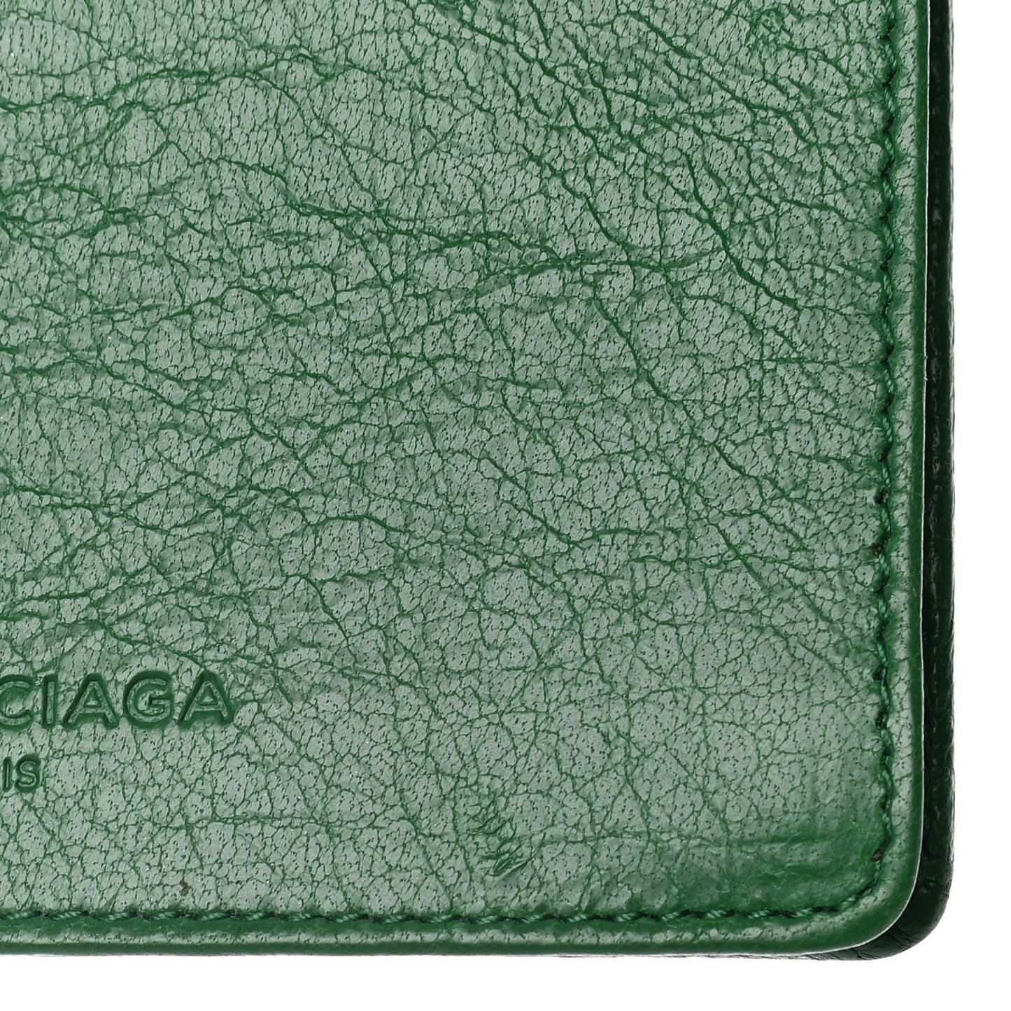 Agneau Arena Classic Gold Hardware Mini Wallet Vert Trefle
