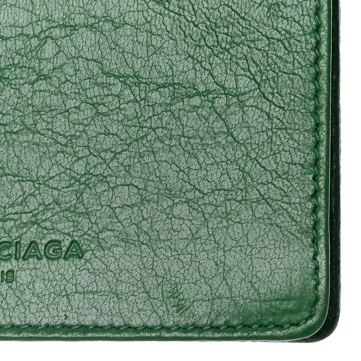 Balenciaga Agneau Arena Classic Gold Hardware Mini Wallet Vert Trefle 17 of 18