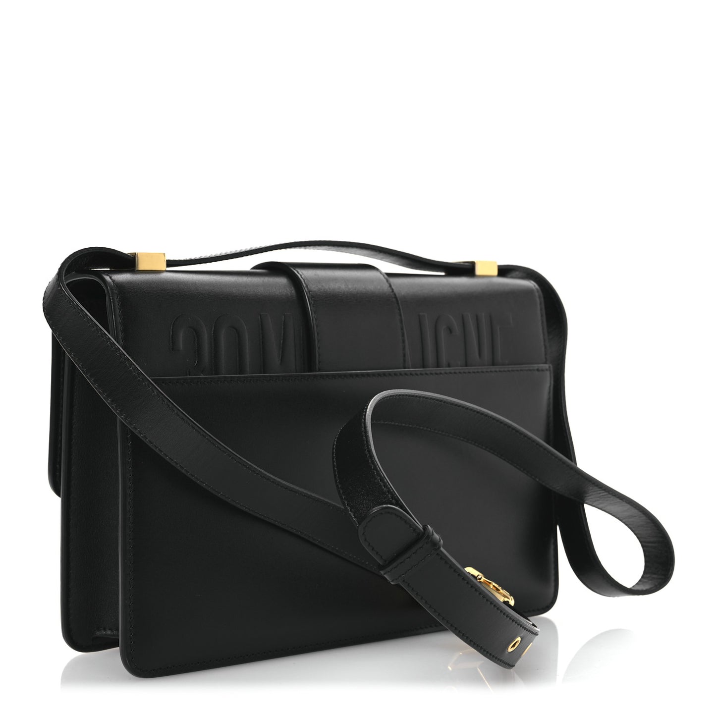 Box Calfskin 30 Montaigne Flap Bag Black