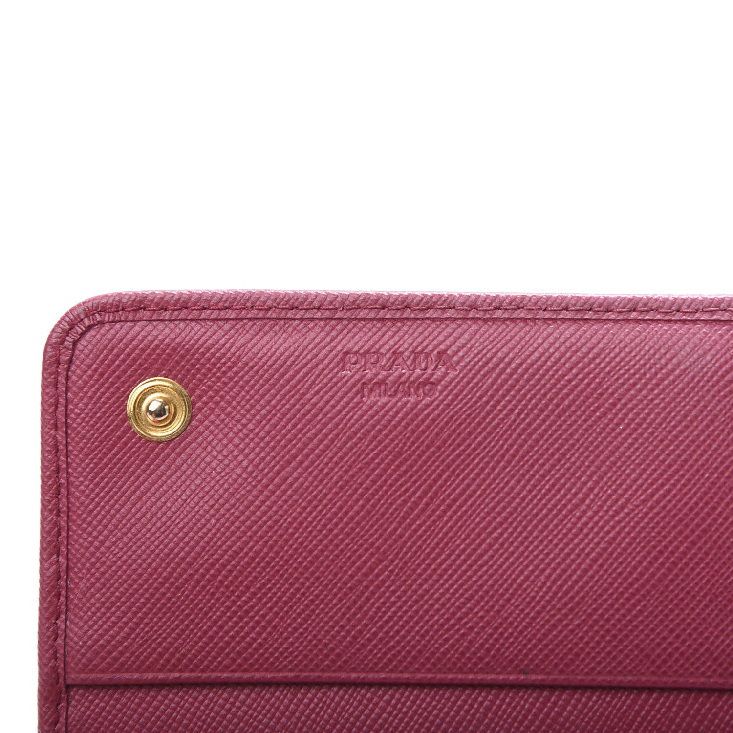 Prada Saffiano Metal Continental Flap Wallet Peonia 6 of 10