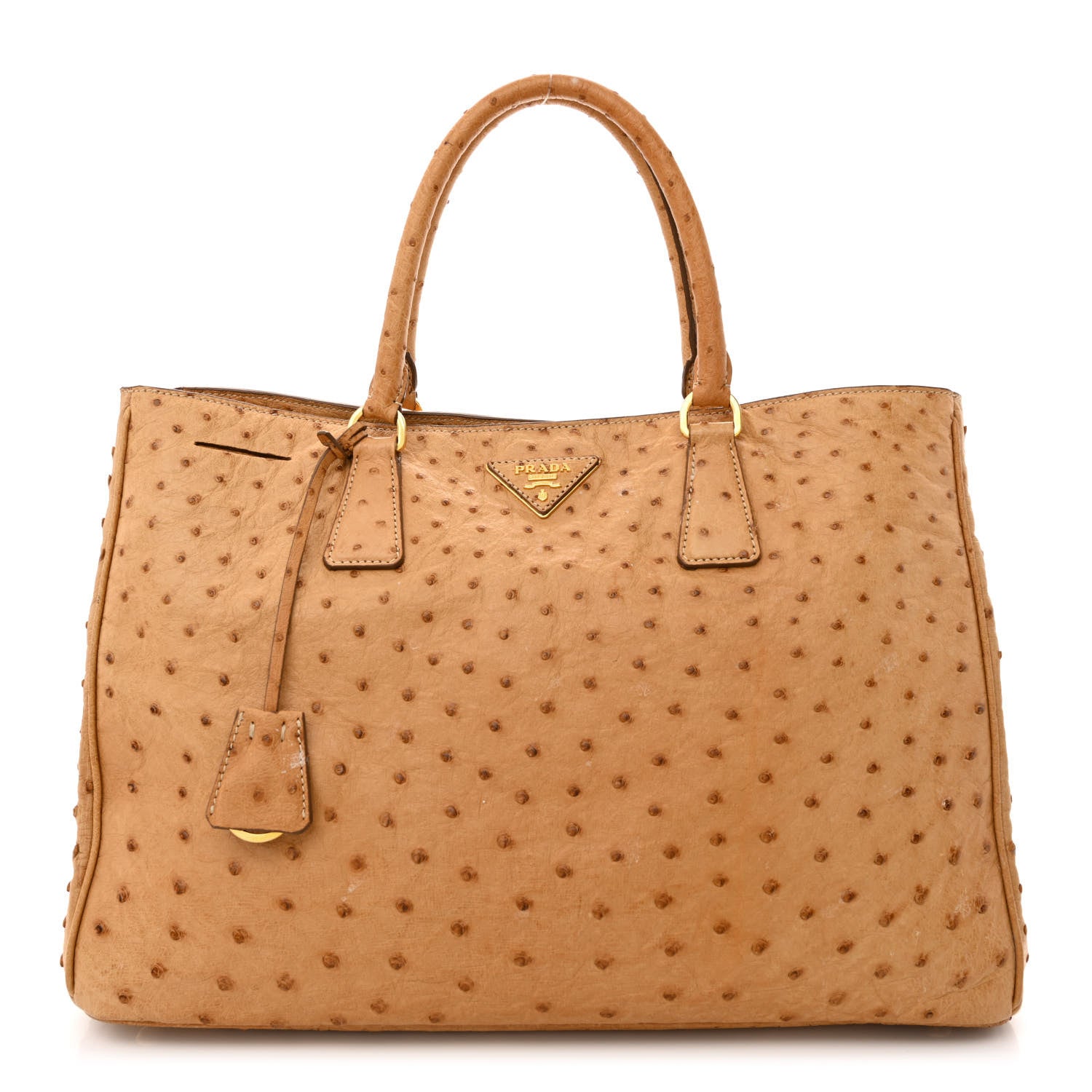 Prada Ostrich Executive Tote Cognac 1 of 18