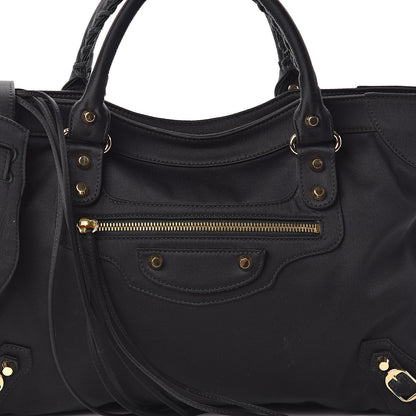 Balenciaga Satin Classic Gold Hardware City Black 7 of 9