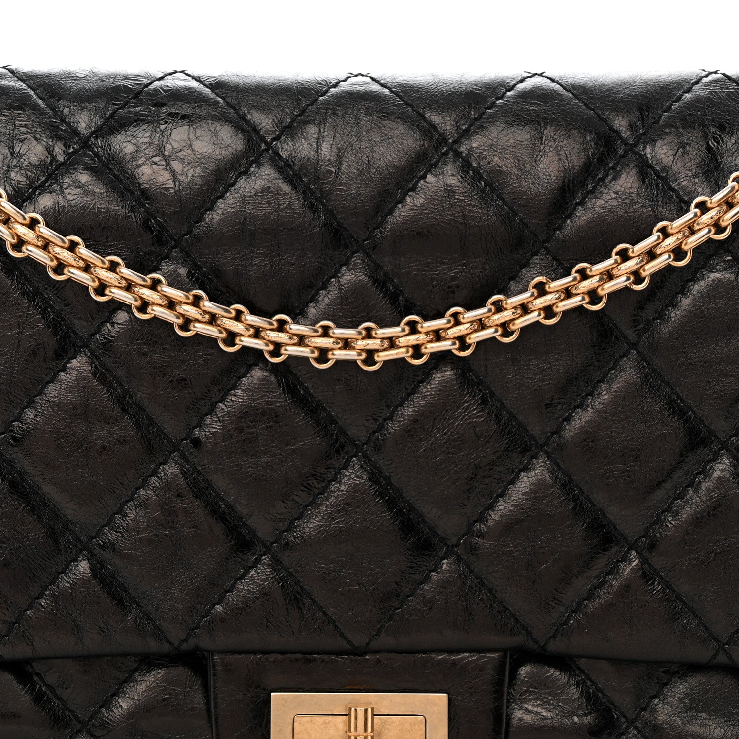 Chanel Metallic Aged Calfskin Quilted 2.55 Reissue 227 Flap Black 8 of 10